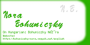 nora bohuniczky business card